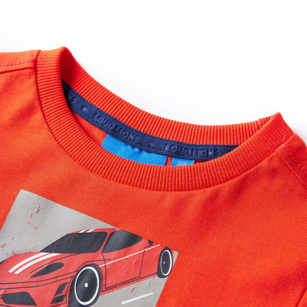 Camicia per bambini Vidaxl con maniche lunghe 116 arancione brillante