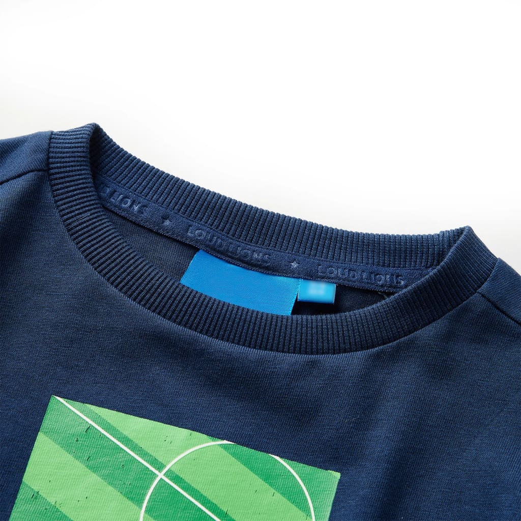 Camicia per bambini Vidaxl con maniche lunghe 116 blu navy