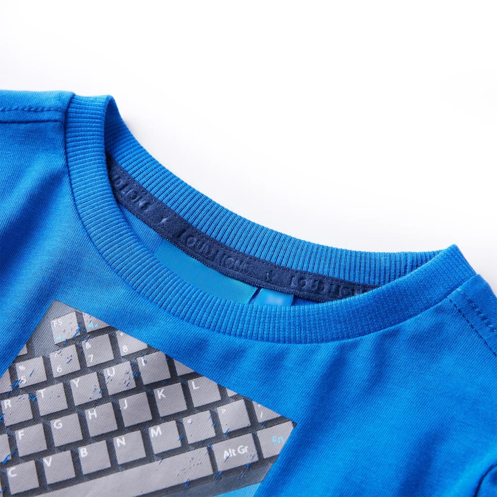 Camicia per bambini Vidaxl con maniche lunghe 104 cobalto blu