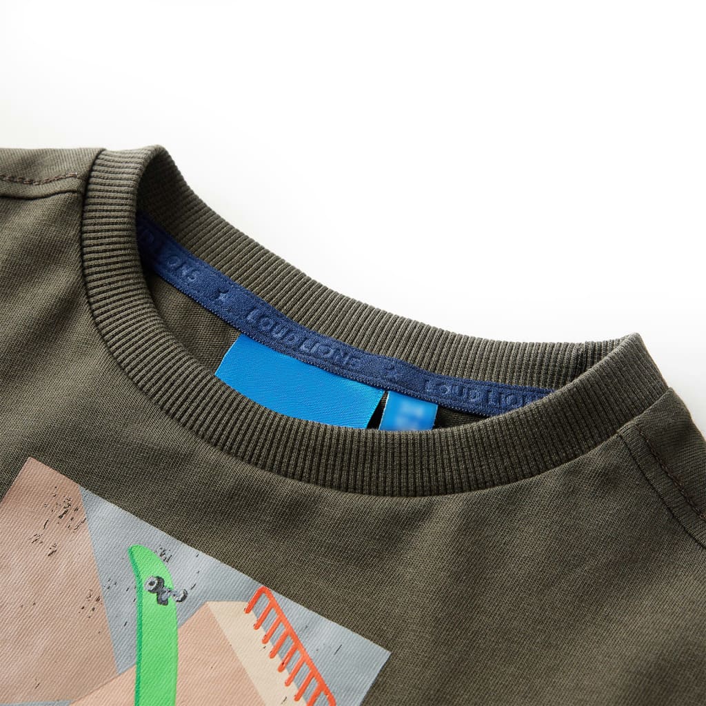 Camicia per bambini Vidaxl con maniche lunghe 128 kakikentig