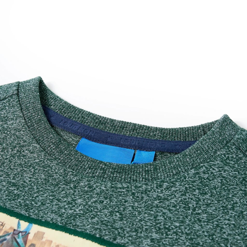 Camicia per bambini Vidaxl con maniche lunghe 104 verde scuro misto