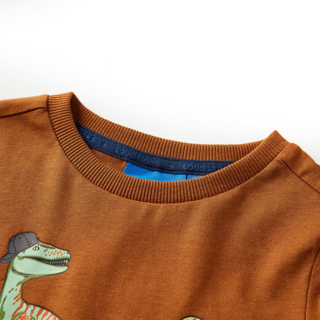 Camicia per bambini Vidaxl con maniche lunghe 104 cognac color