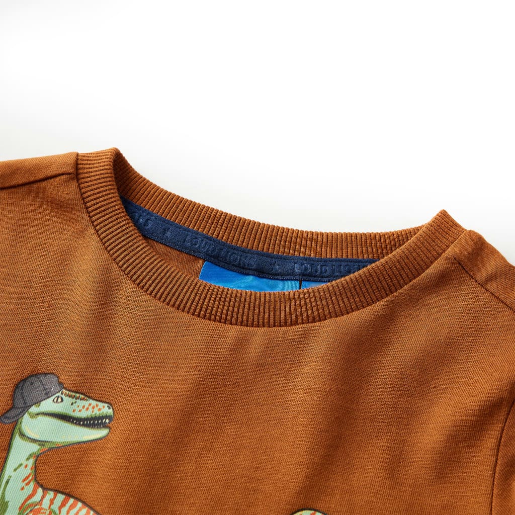 Camicia per bambini Vidaxl con maniche lunghe 116 Cognac Colorato