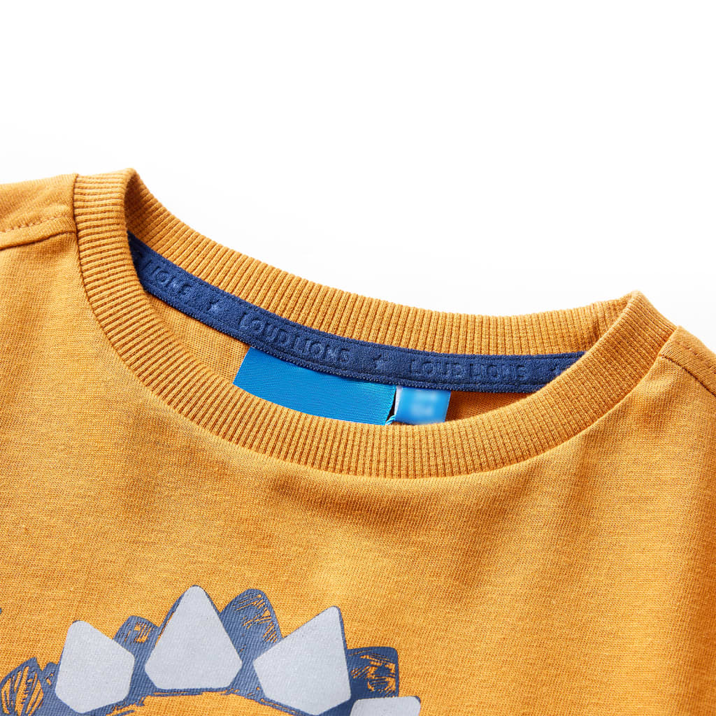 Camicia per bambini Vidaxl con maniche lunghe 128 rame scuro