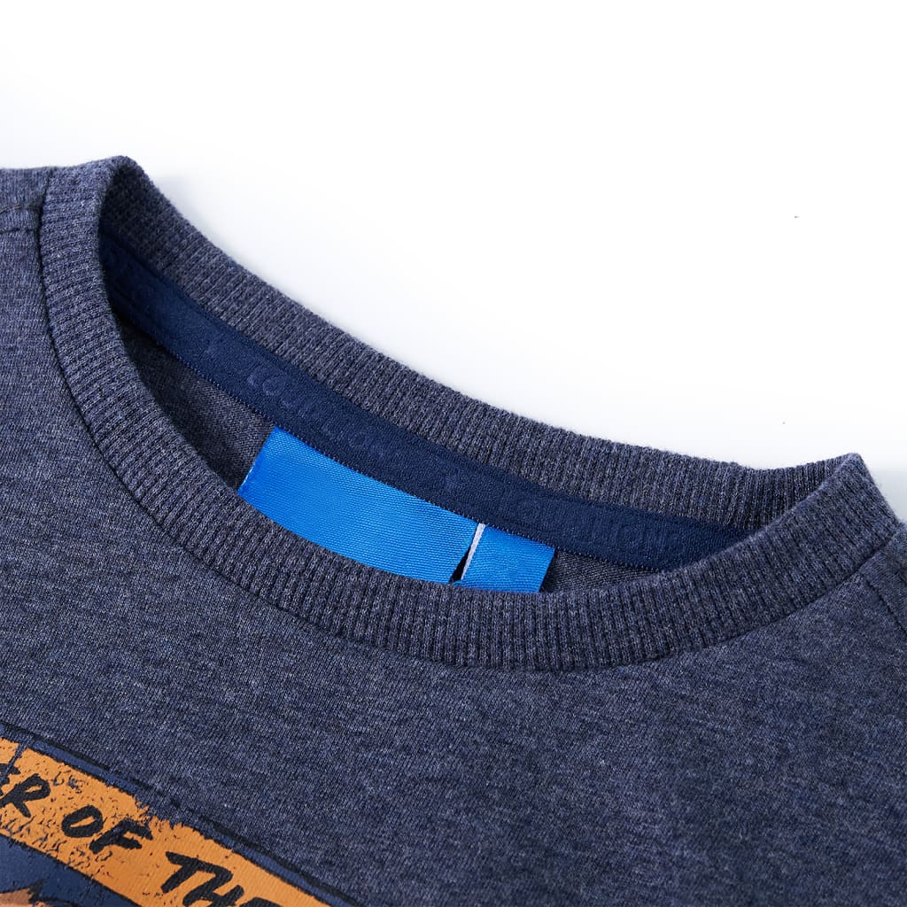 Camicia per bambini Vidaxl con maniche lunghe 128 blu scuro misto