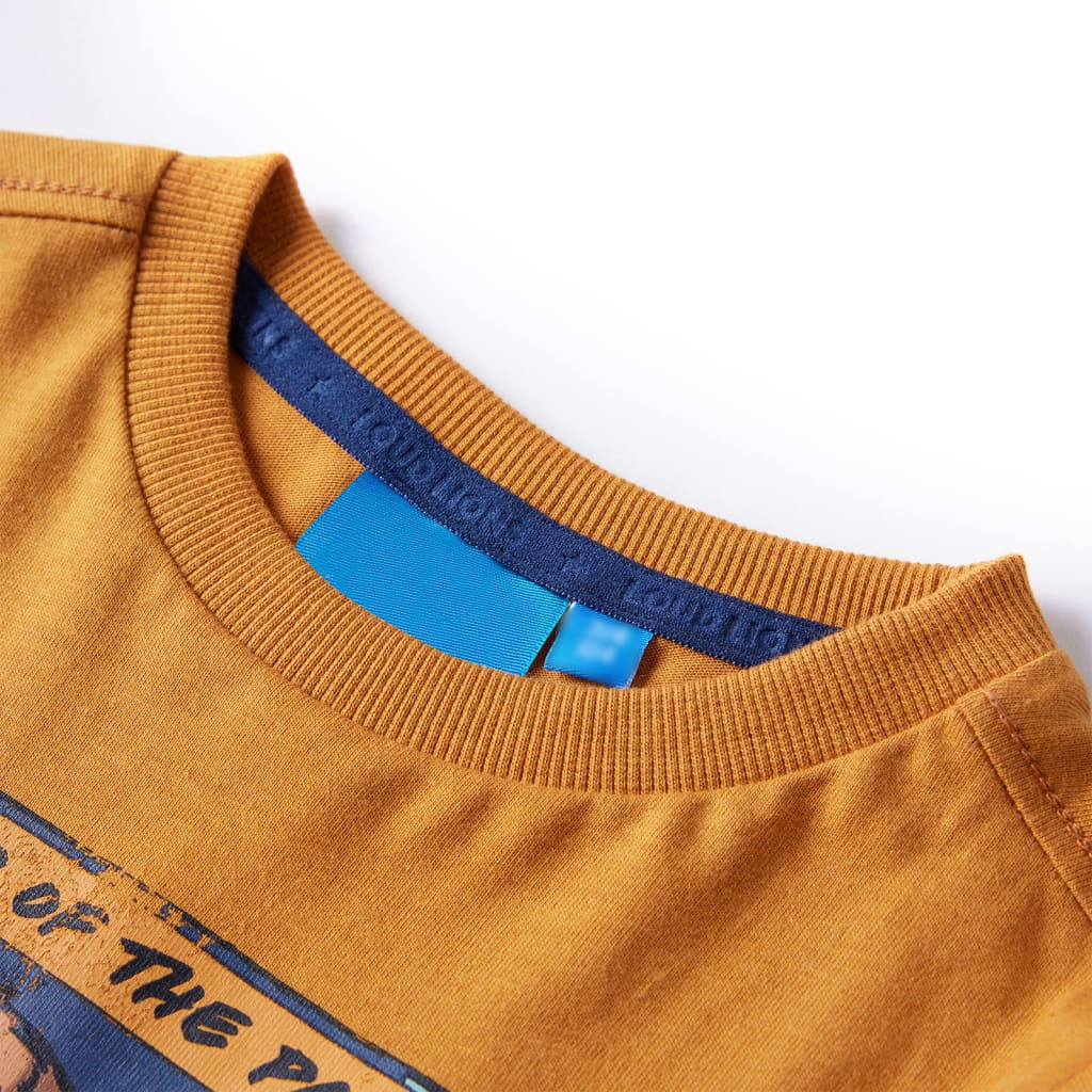 Camicia per bambini Vidaxl con maniche lunghe 140 rame scuro scuro colorato