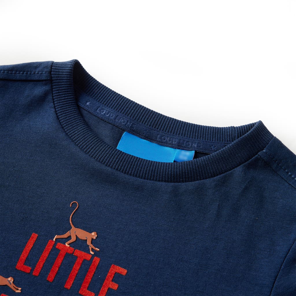 Camicia per bambini Vidaxl con maniche lunghe 104 blu navy