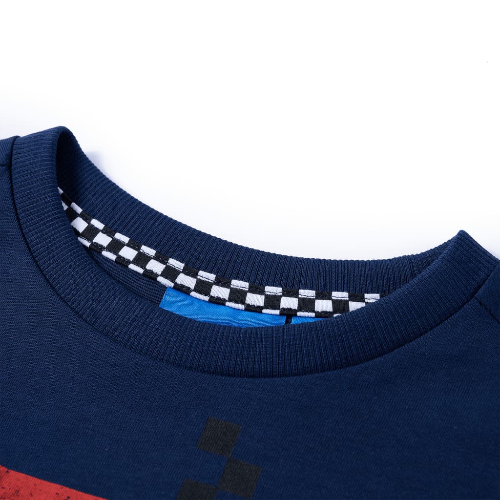 Camicia per bambini Vidaxl con maniche lunghe 116 blu navy