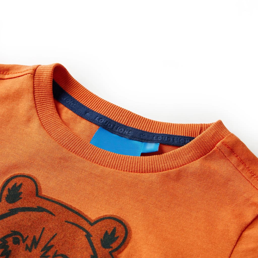 Camicia per bambini Vidaxl con maniche lunghe 128 DONKERORANJE