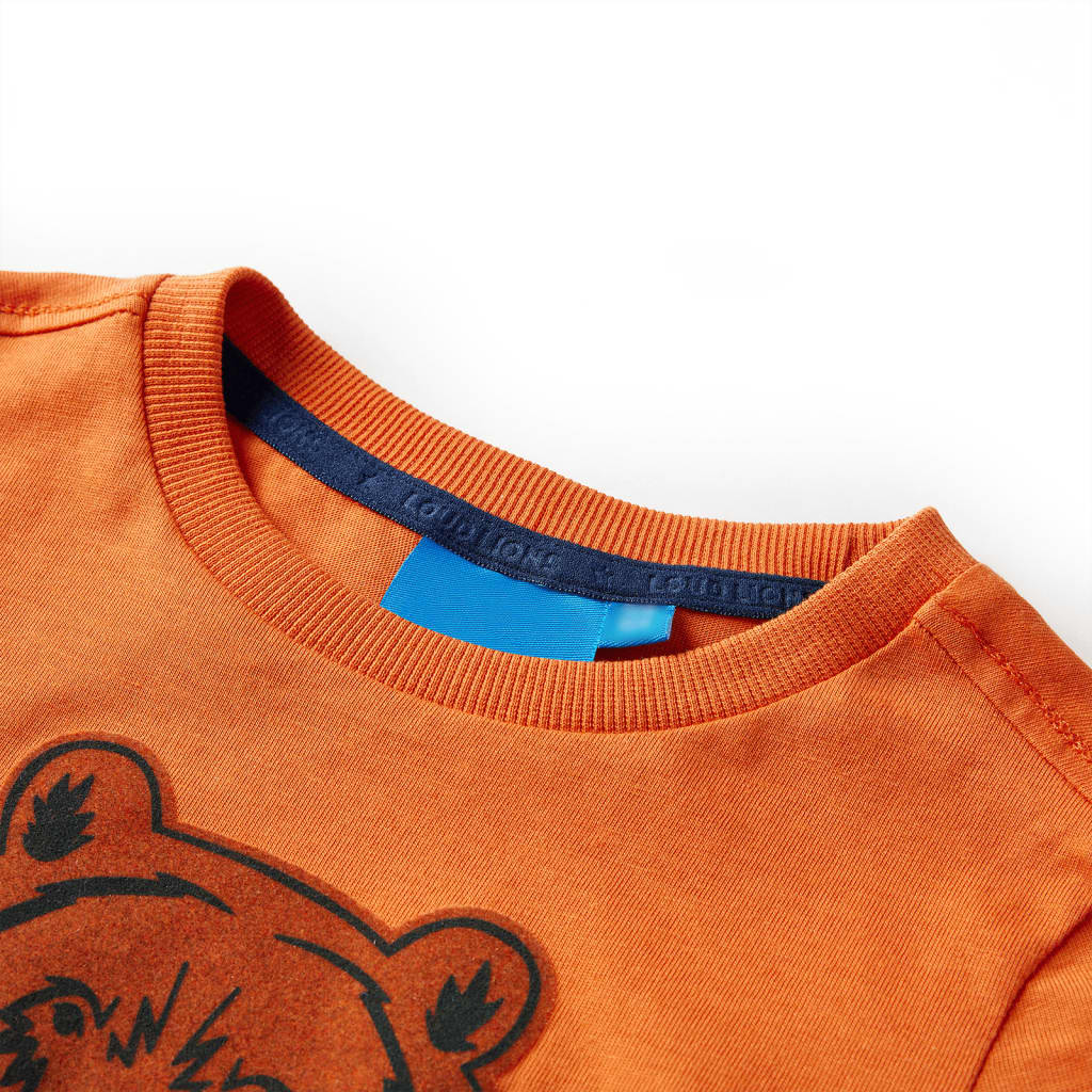 Camicia per bambini Vidaxl con maniche lunghe 140 arancione scuro