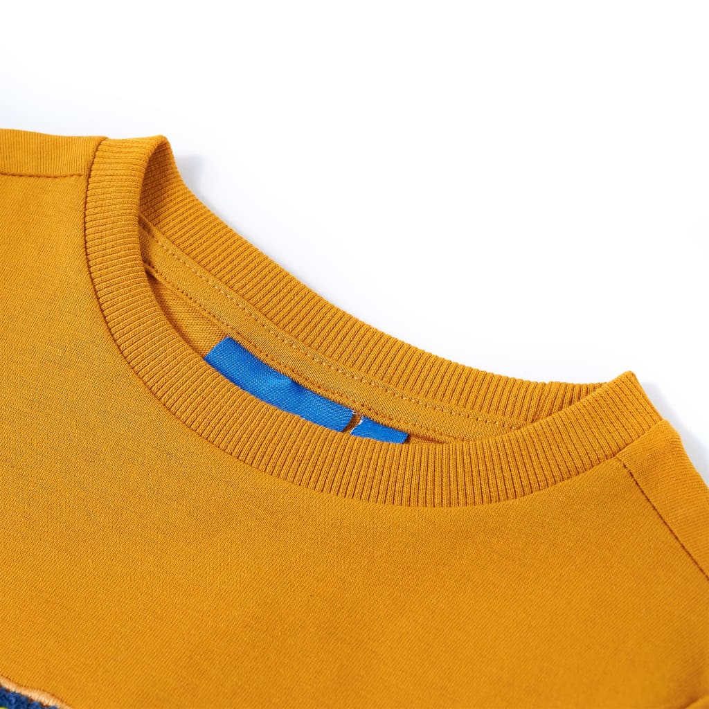 Camicia per bambini Vidaxl con maniche lunghe 128 ocra colori