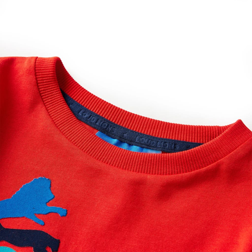Camicia per bambini Vidaxl con maniche lunghe 116 rosse