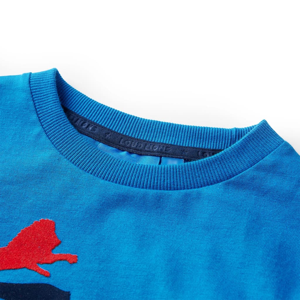 Camicia per bambini Vidaxl con maniche lunghe 128 cobalto blu