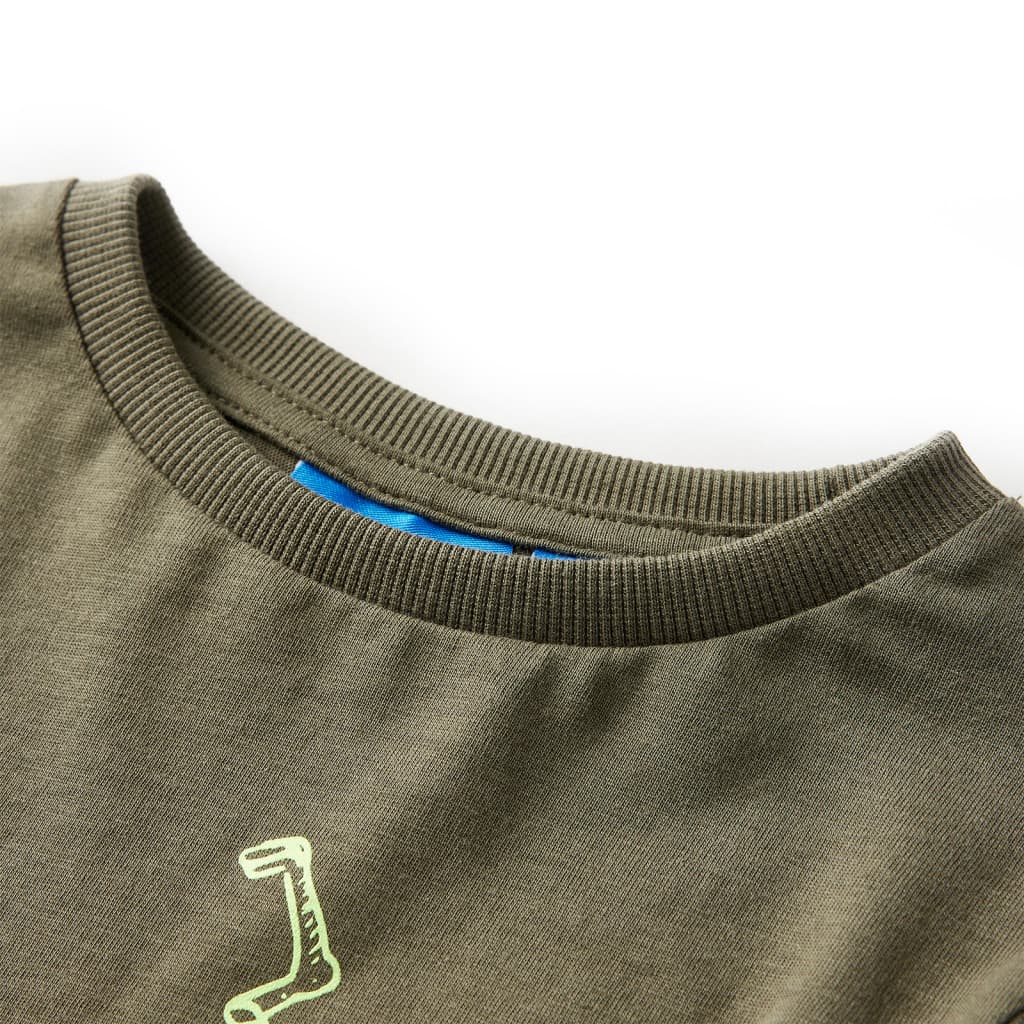 Camicia per bambini Vidaxl con maniche lunghe 92 kakikentig