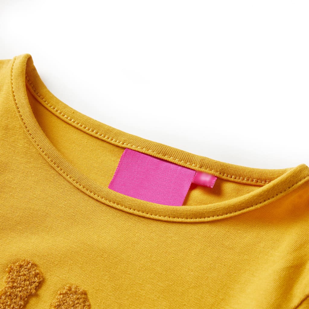 Camicia per bambini Vidaxl con maniche lunghe 116 Ocher scuro