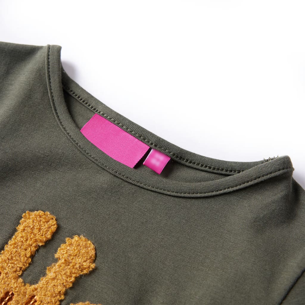 Camicia per bambini Vidaxl con maniche lunghe 92 kakikentig
