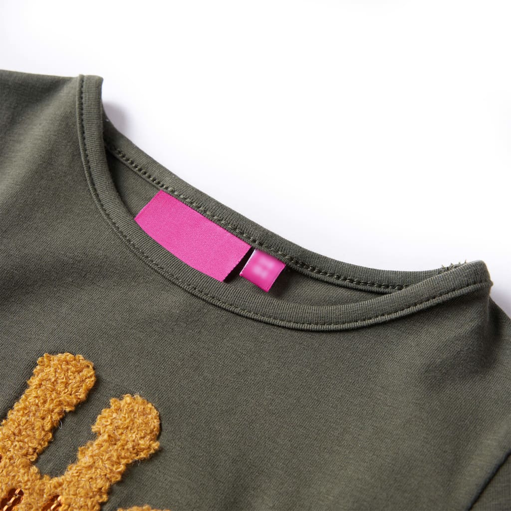 Camicia per bambini Vidaxl con maniche lunghe 116 kakikentig