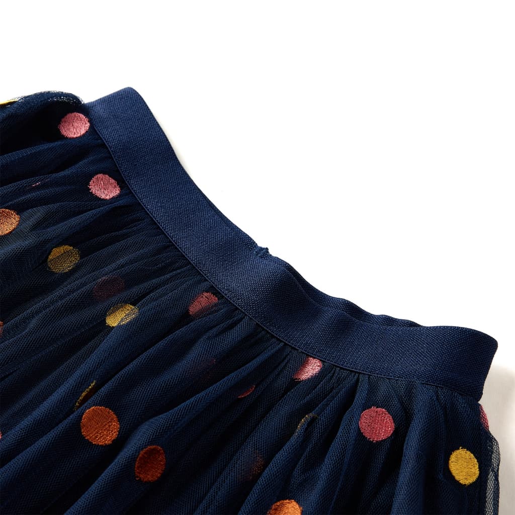Gonna per bambini Vidaxl con tulle e punti 116 blu navy
