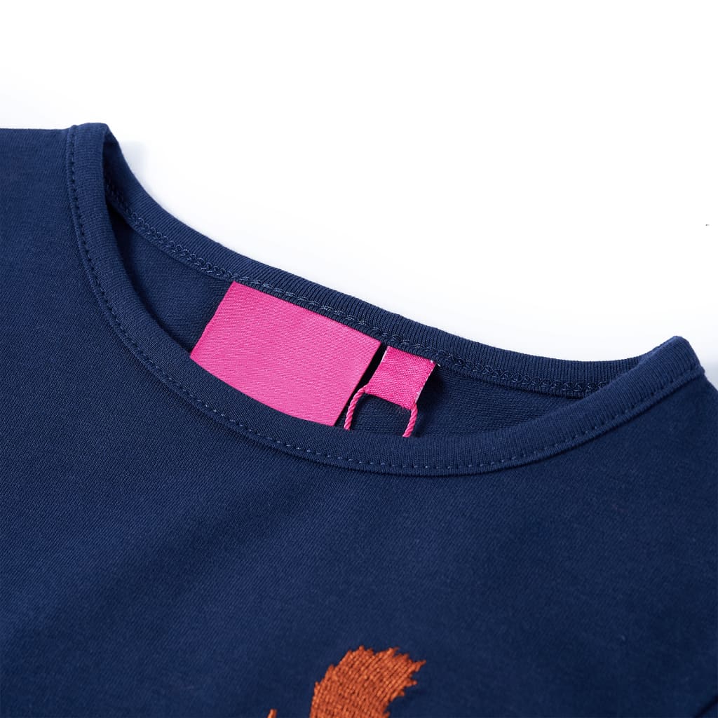 Camicia per bambini Vidaxl con maniche lunghe 140 blu navy
