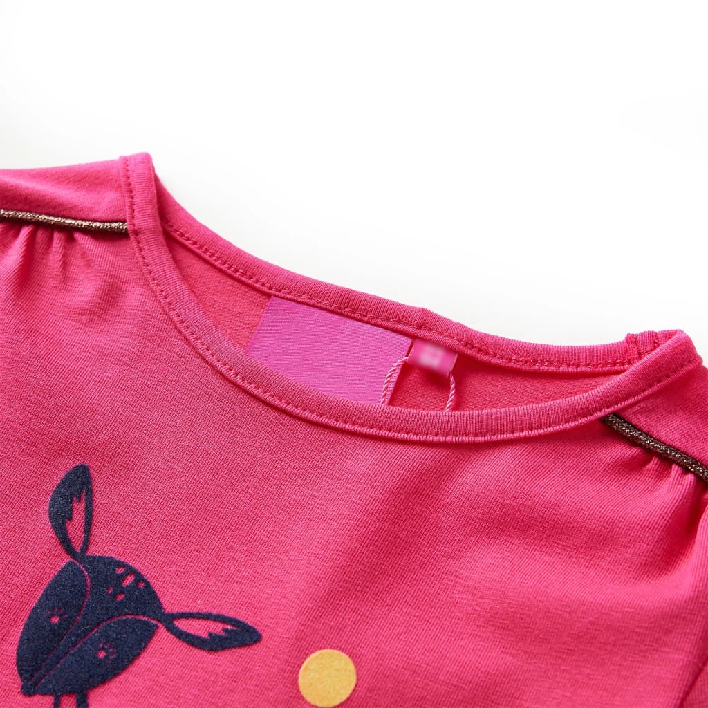Camicia per bambini Vidaxl con maniche lunghe 104 rosa brillante