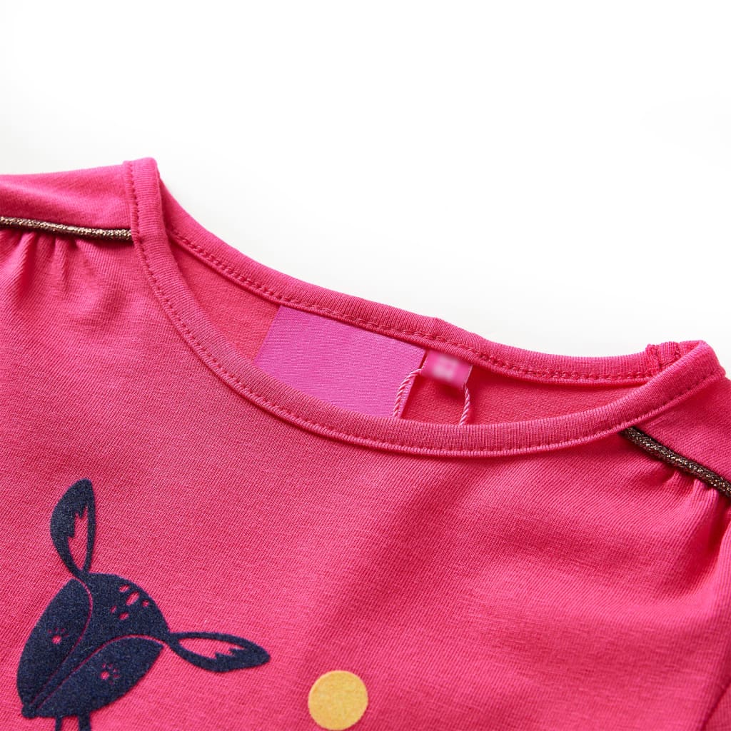 Camicia per bambini Vidaxl con maniche lunghe 116 rosa brillante