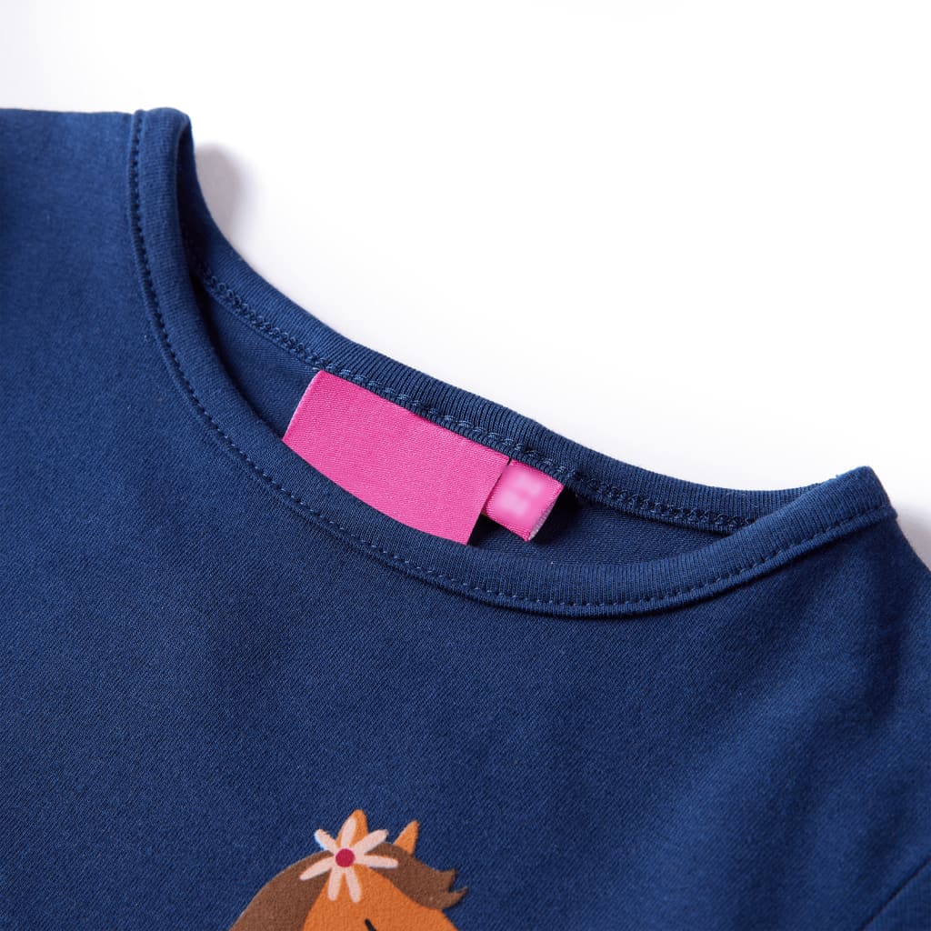 Camicia per bambini Vidaxl con maniche lunghe 92 blu navy