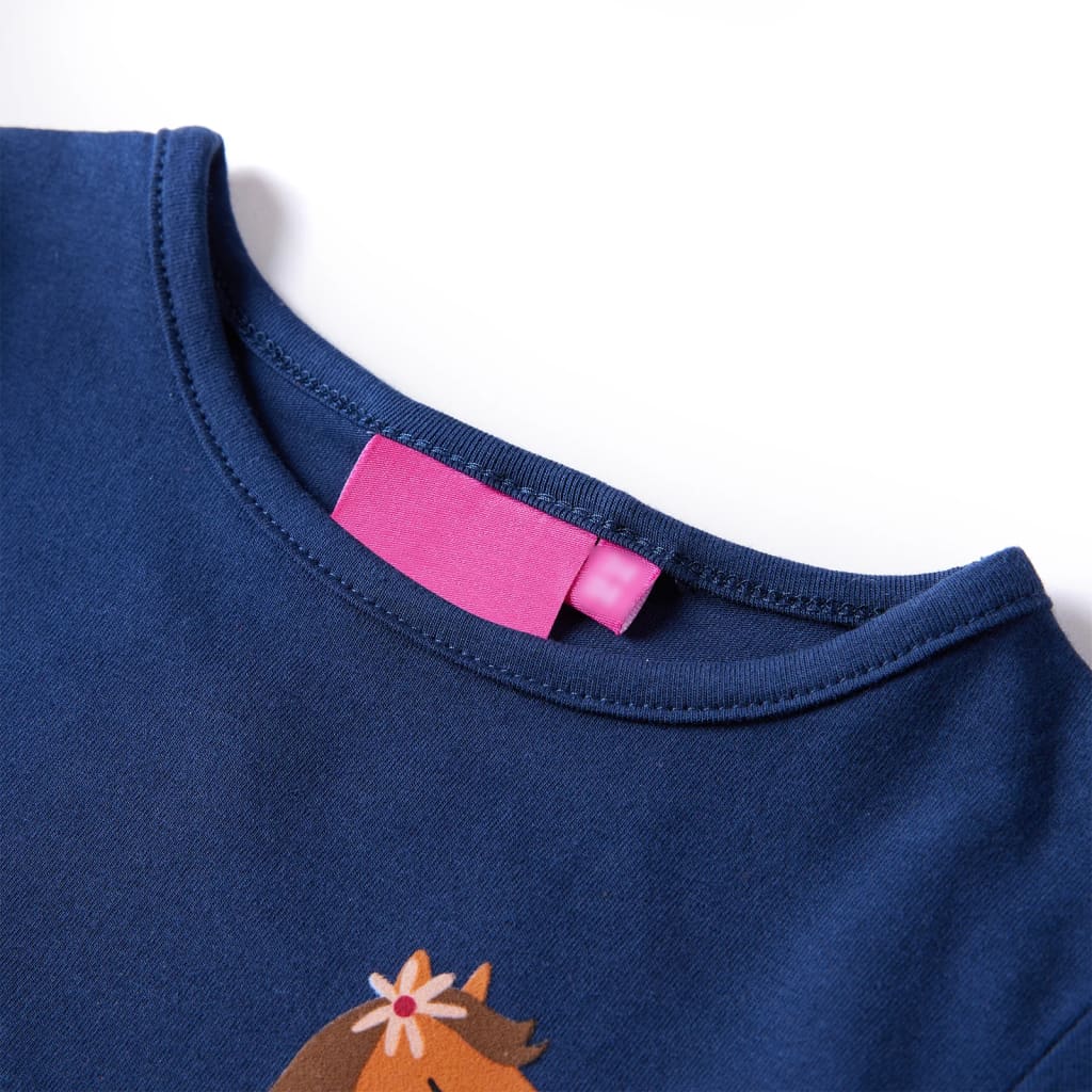 Camicia per bambini Vidaxl con maniche lunghe 128 blu navy