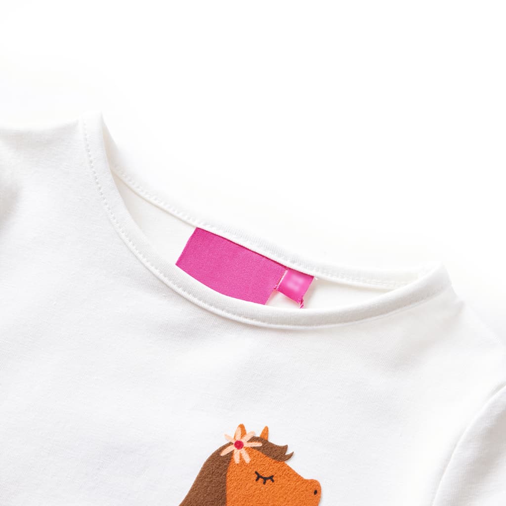 Camicia per bambini Vidaxl con maniche lunghe 128 Ecrukluig