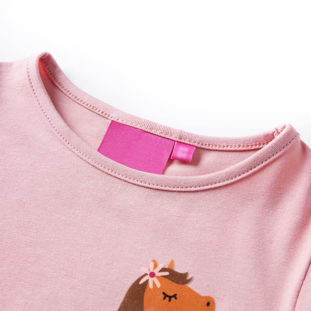 Camicia per bambini Vidaxl con maniche lunghe 104 rosa chiaro