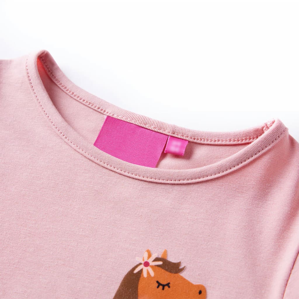 Camicia per bambini Vidaxl con maniche lunghe 116 rosa chiaro