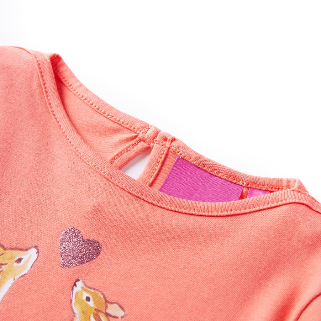Camisa infantil de Vidaxl con mangas largas 116 coral