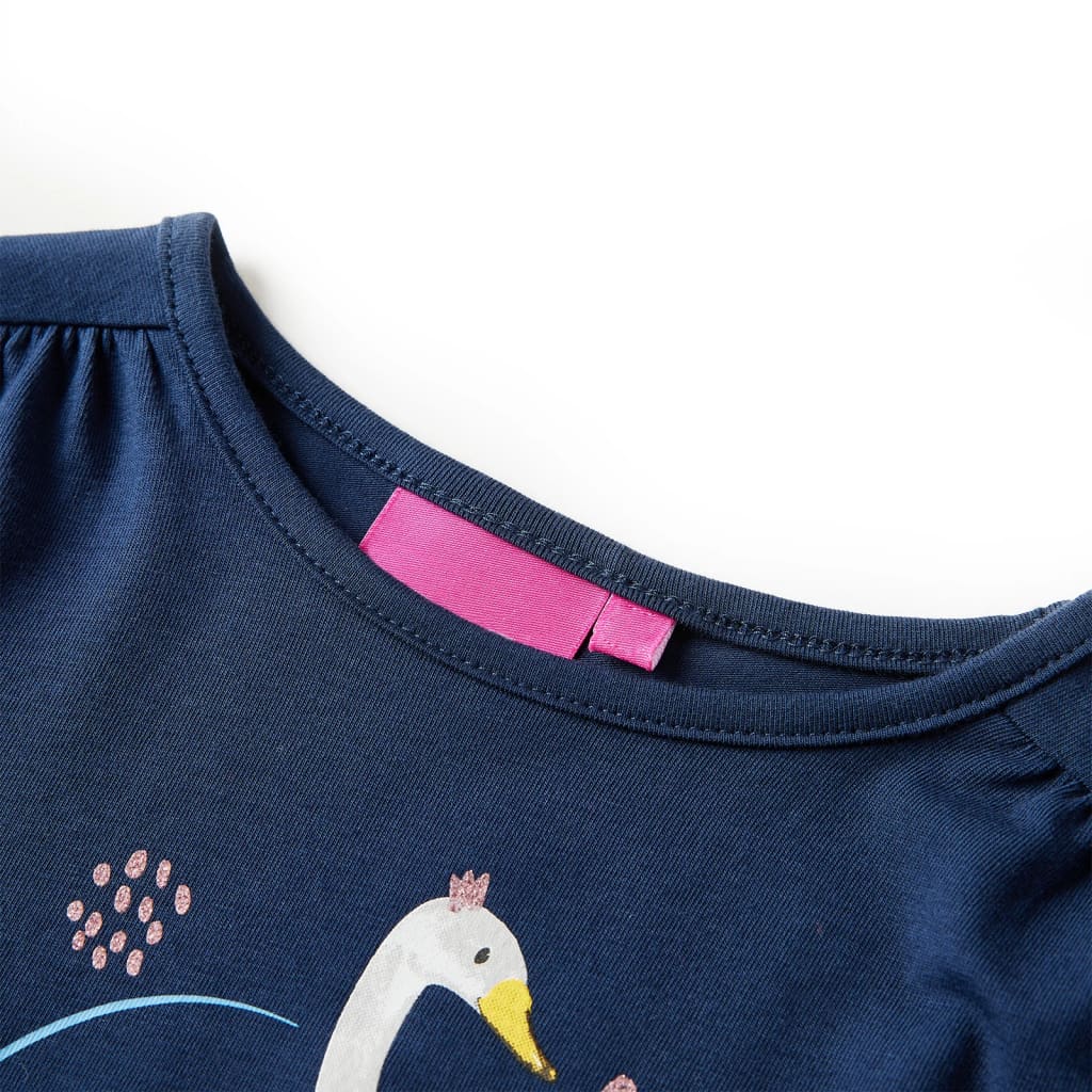 Camicia per bambini Vidaxl con maniche lunghe 128 blu navy