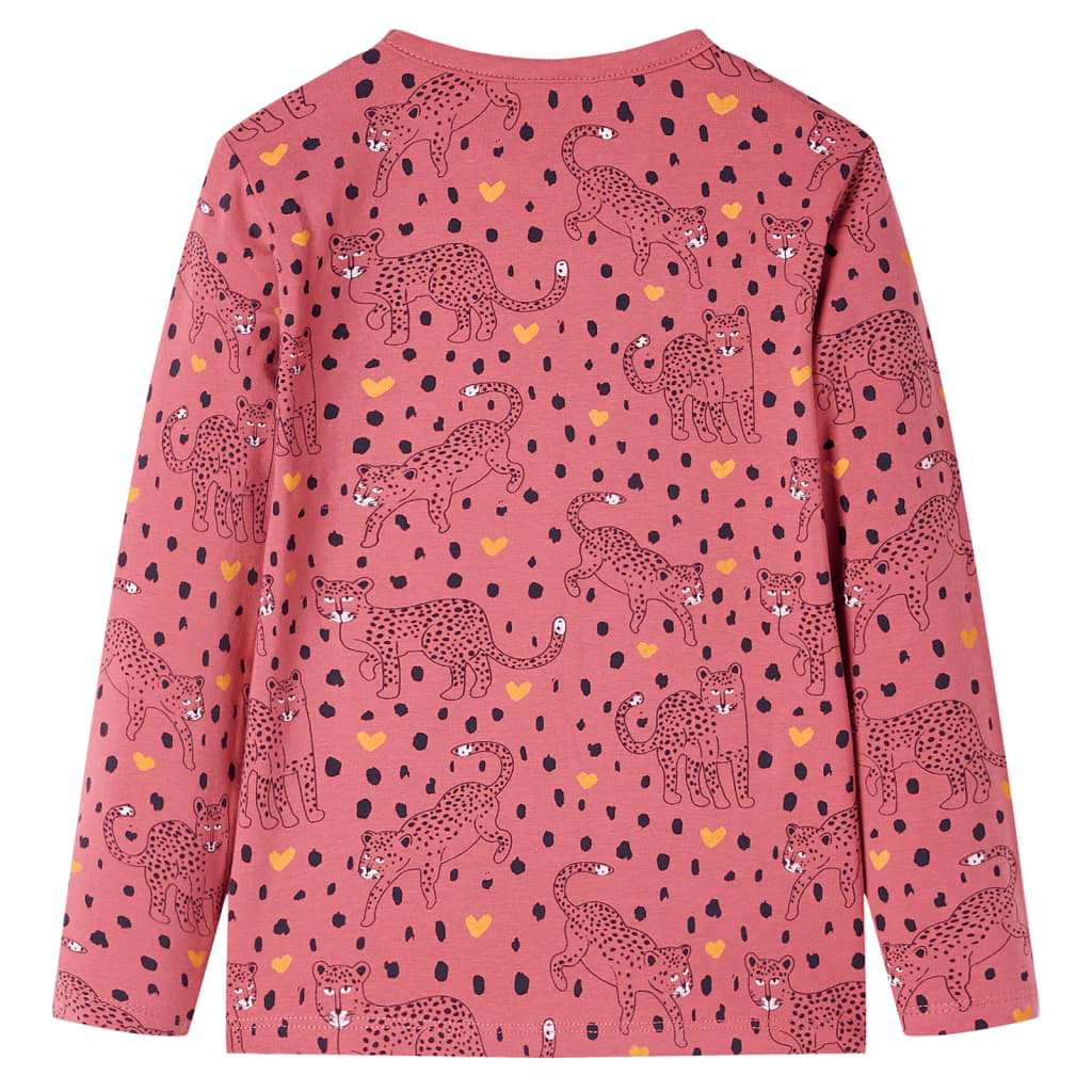 Vidaxl pijama para niños con mangas largas 116 Old Pink