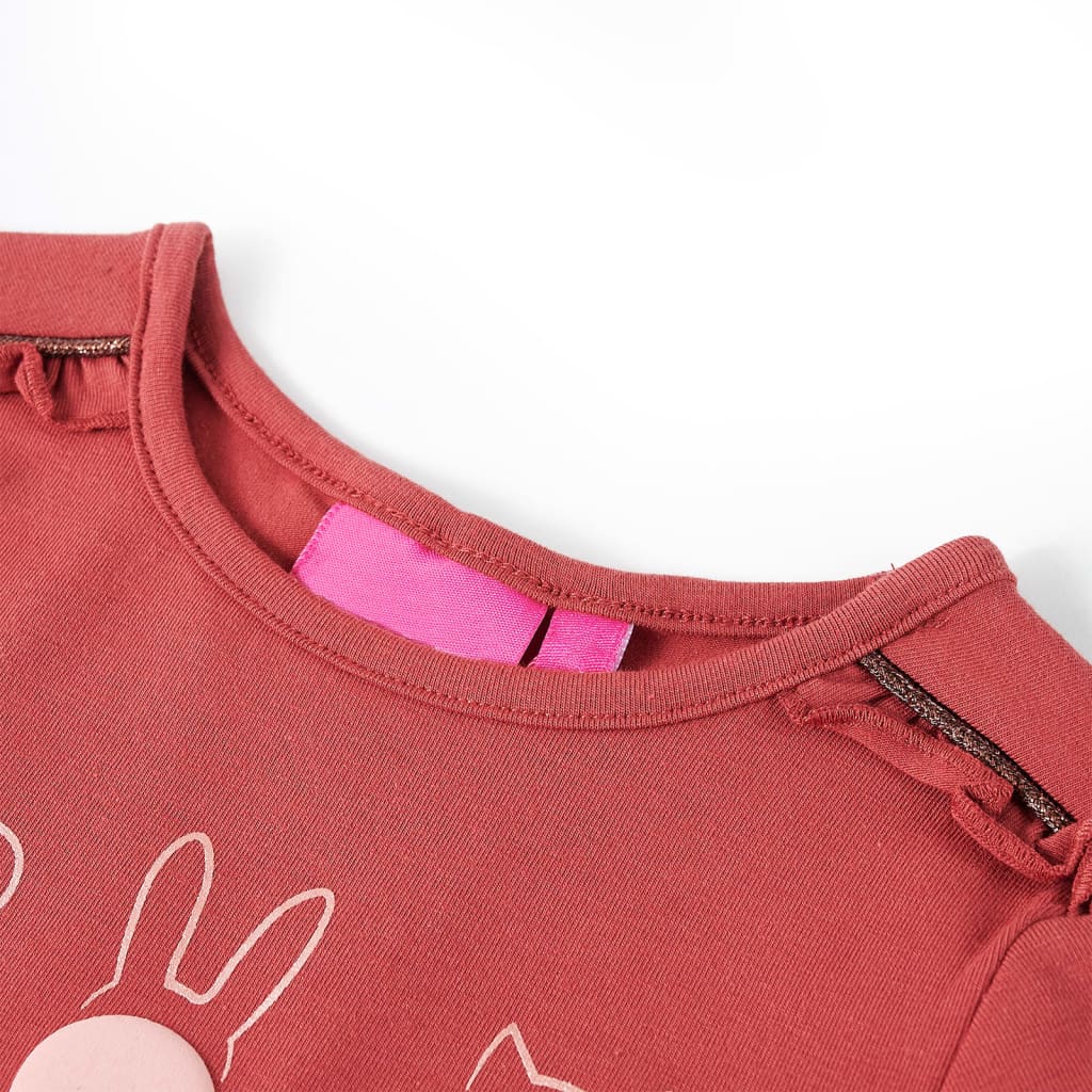 Camicia per bambini Vidaxl con maniche lunghe 92 rose marrone