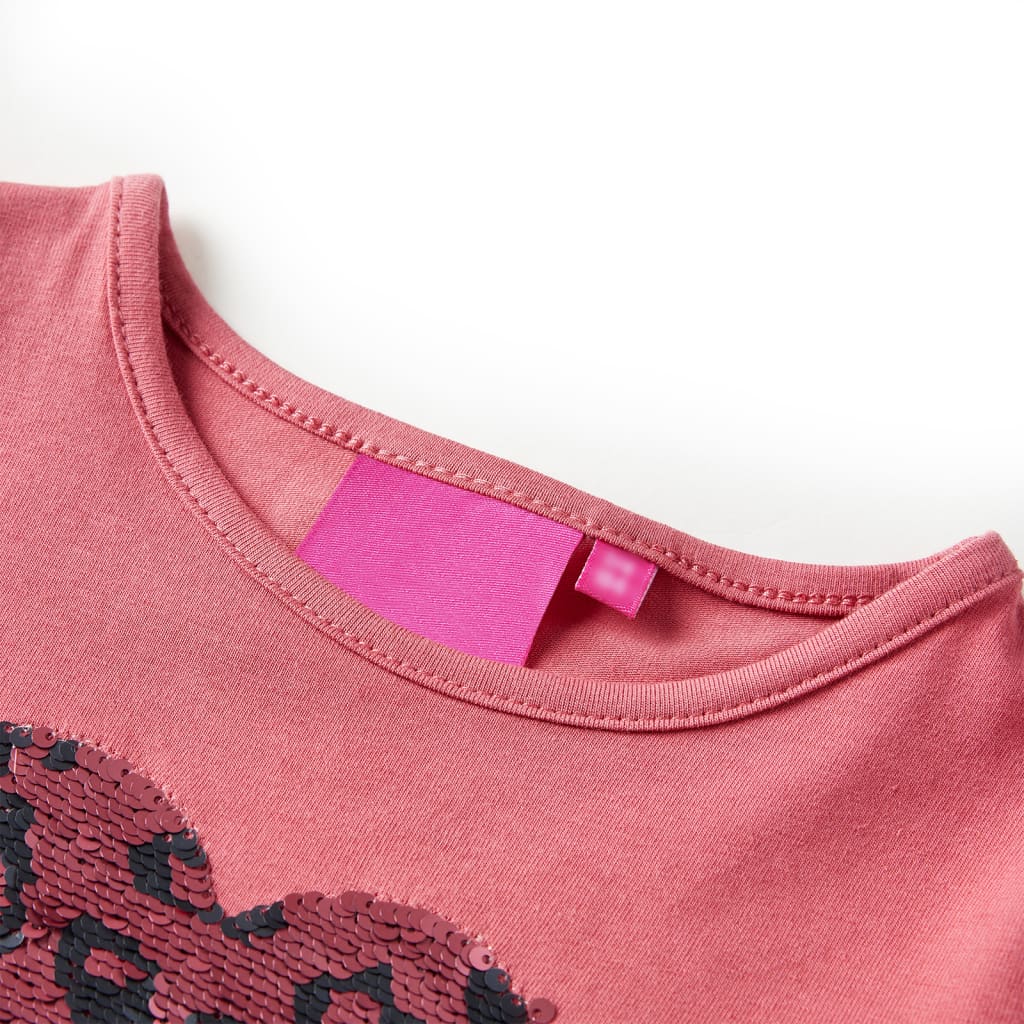 Camicia per bambini Vidaxl con maniche lunghe 116 vecchia rosa
