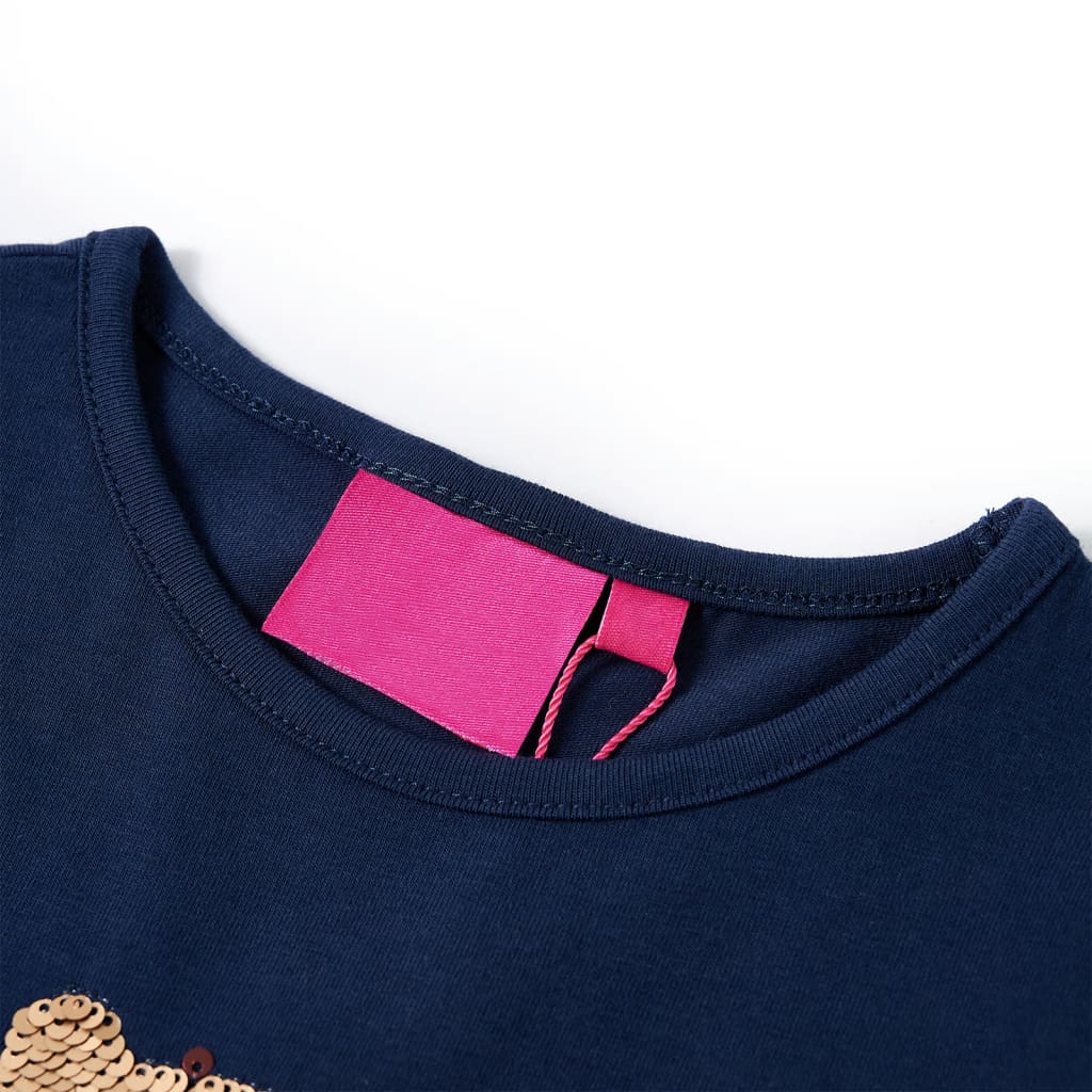 Camicia per bambini Vidaxl con maniche lunghe 104 blu navy