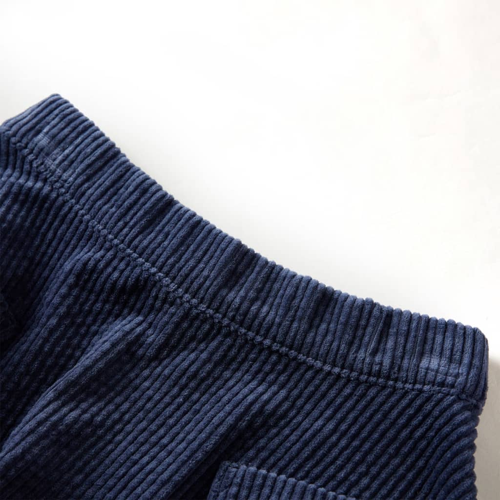 Vidaxl kinderrok met zakken ribfluweel 104 marineblauw