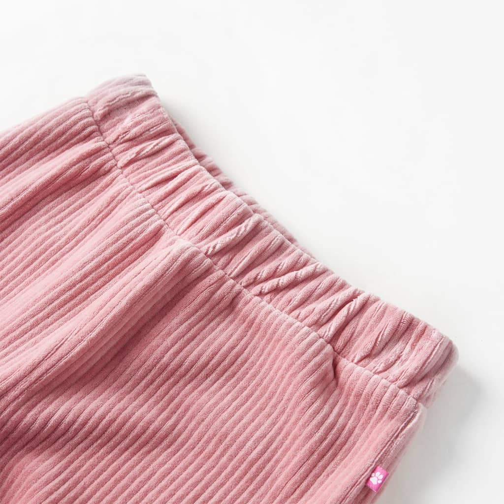 Vidaxl Kinderbroek 128 Rib Velvet Rosa claro