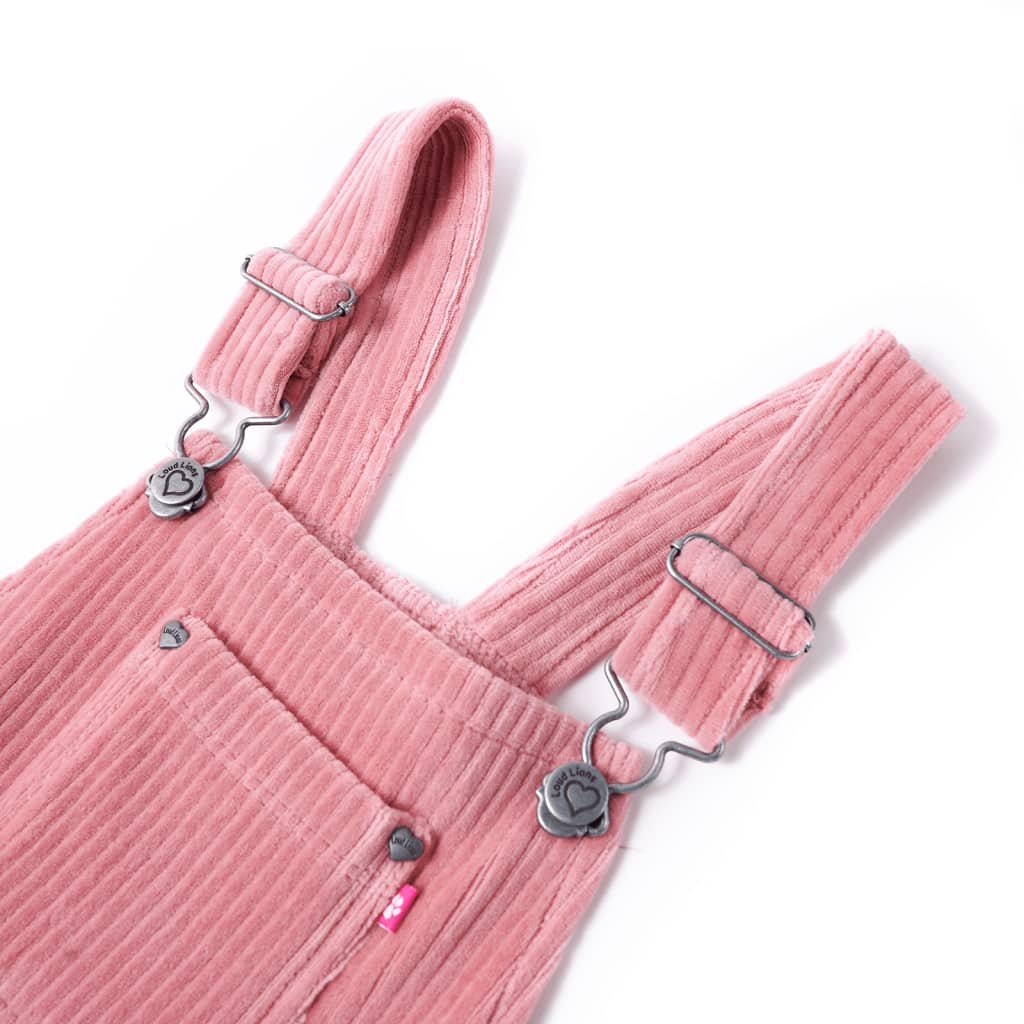 VIDAXL Abito da giardino per bambini 116 Velvet a costole rosa chiaro