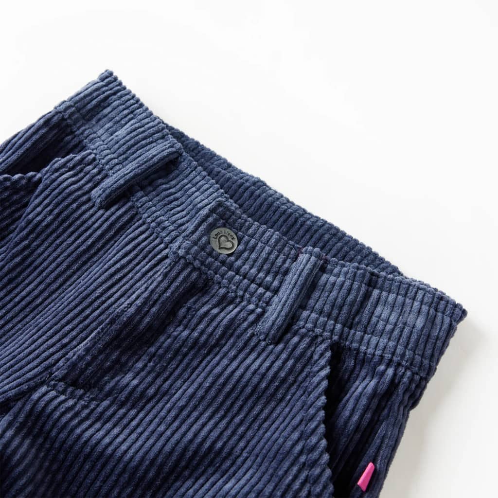 Vidaxl kinderbroek 92 ribfluweel marineblauw