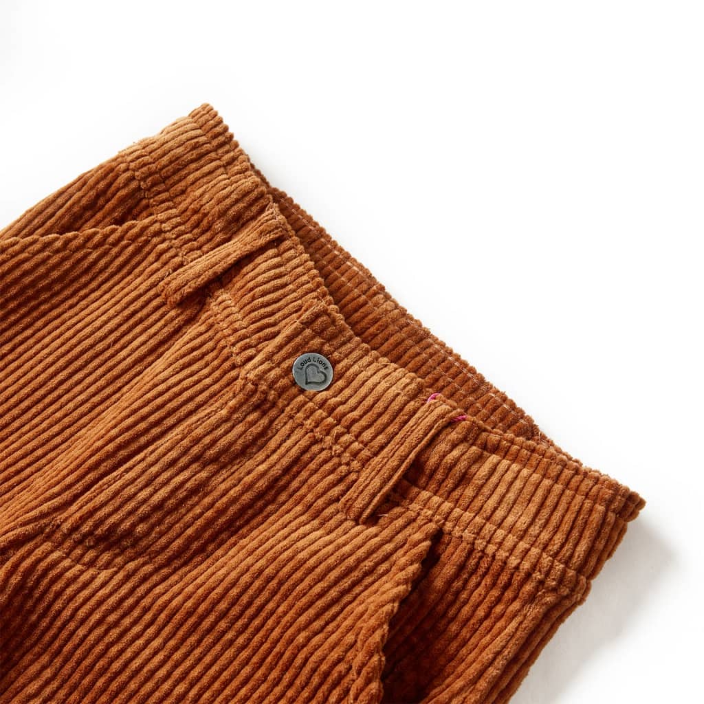 Vidaxl kinderbroek 92 ribfluweel cognackleurig