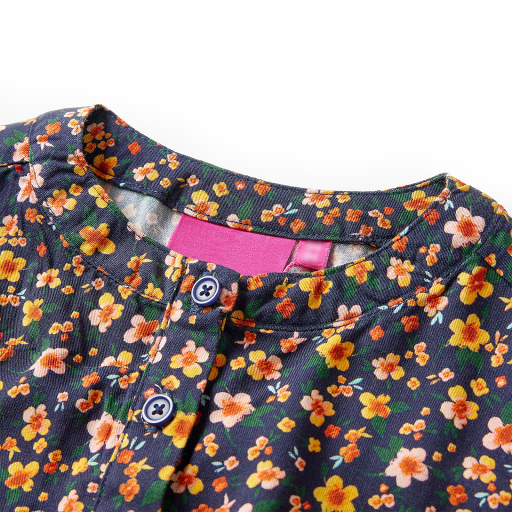 Abito per bambini Vidaxl con maniche lunghe 116 blu navy