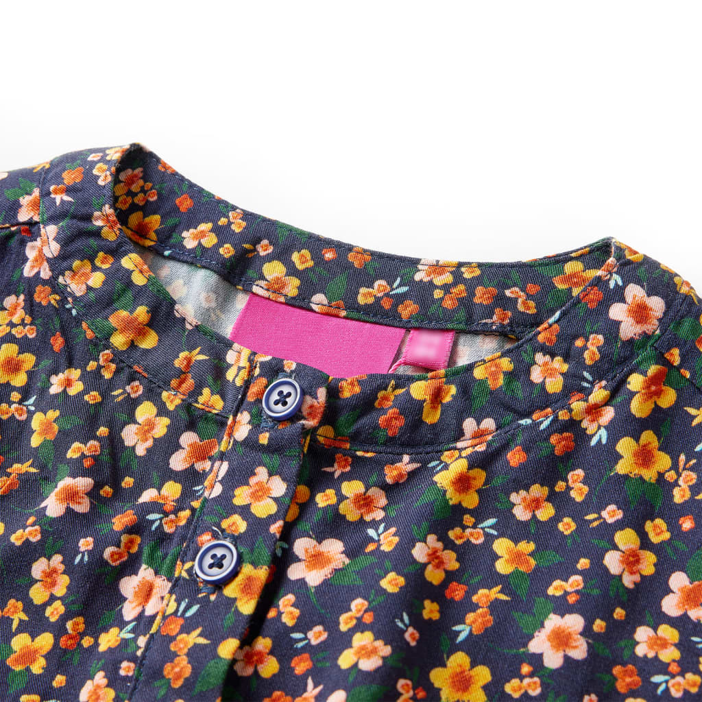 Abito per bambini Vidaxl con maniche lunghe 140 blu navy