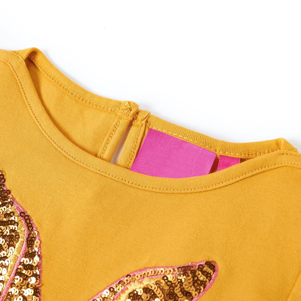 Camicia per bambini Vidaxl con maniche lunghe 128 ocra colori