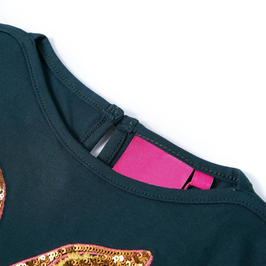 Camicia per bambini Vidaxl con maniche lunghe 104 Donkergroen