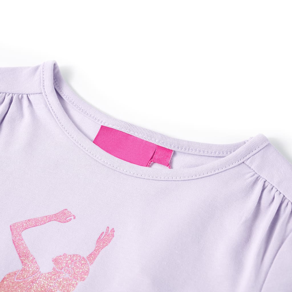Camicia per bambini Vidaxl con maniche lunghe 140 lilla leggera