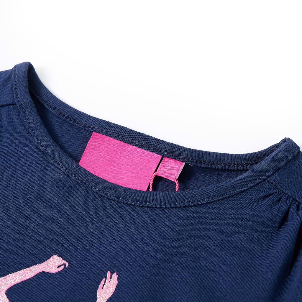 Camicia per bambini Vidaxl con maniche lunghe 128 blu navy
