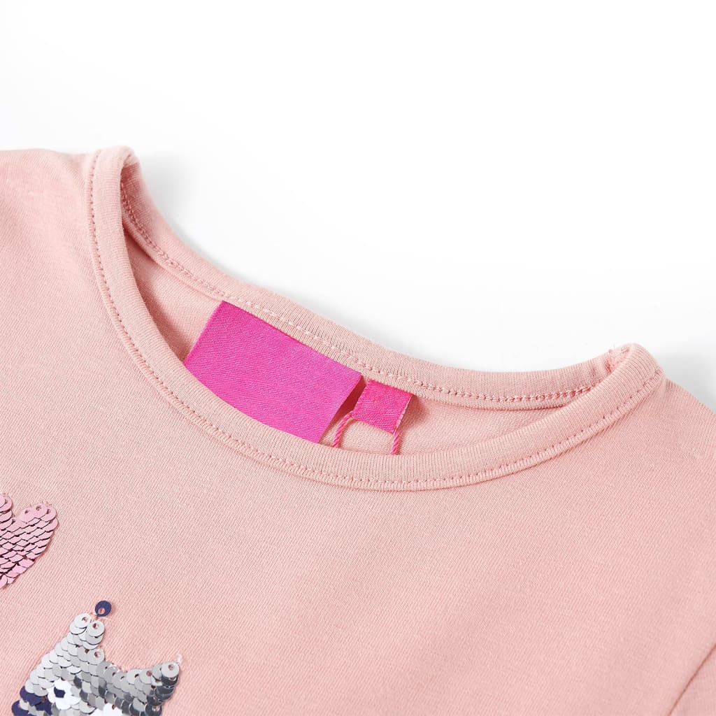 Camisa infantil de Vidaxl con mangas largas 116 rosa claro