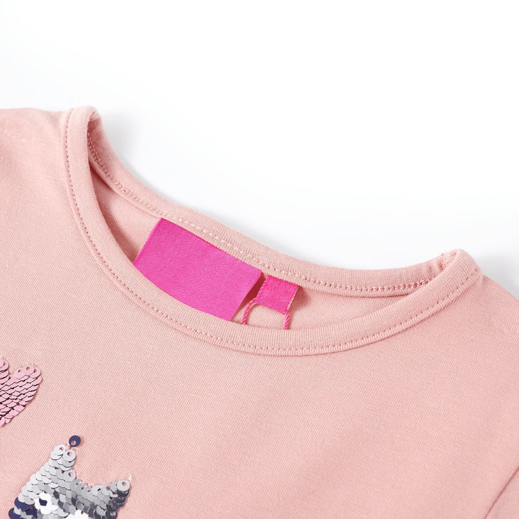 Camisa para niños Vidaxl con mangas largas 140 rosa claro