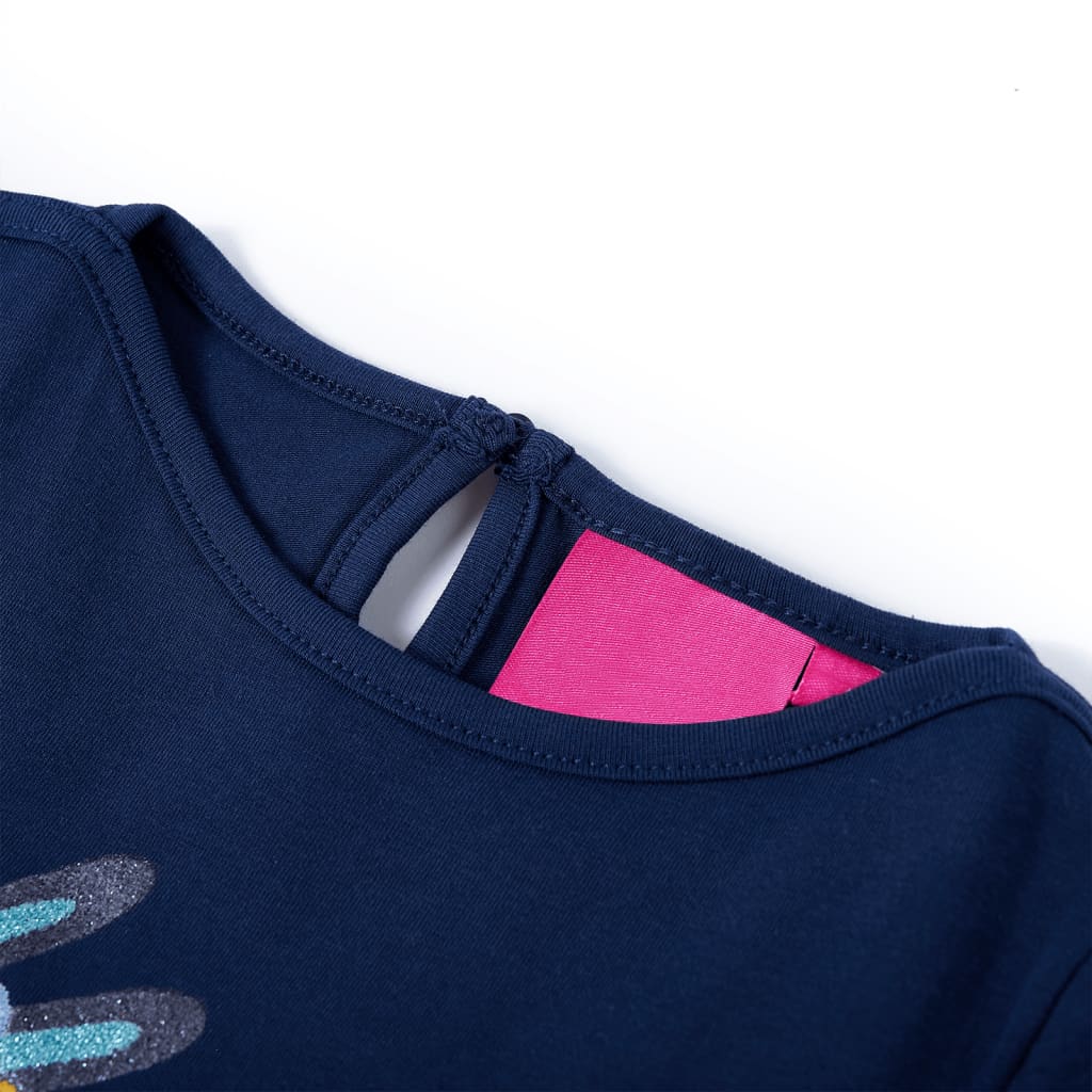 Camicia per bambini Vidaxl con maniche lunghe 104 blu navy